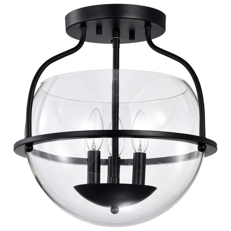 Nuvo Lighting 60-7823 Three Light Semi Flush Mount, Matte Black