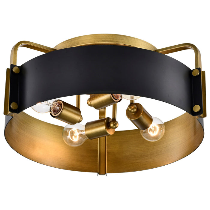 Nuvo Lighting 60-7841 Four Light Semi Flush Mount, Matte Black