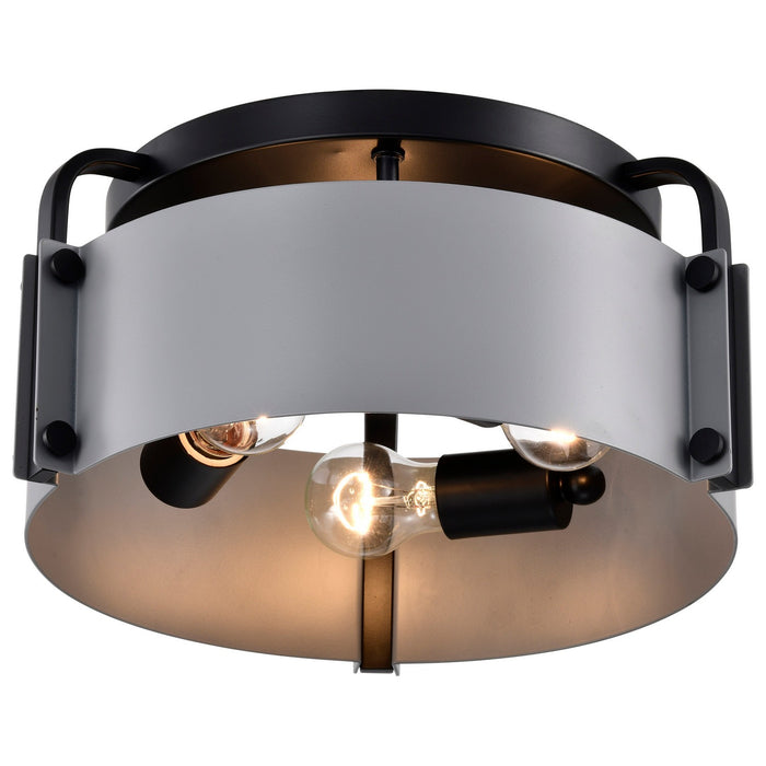 Nuvo Lighting 60-7850 Three Light Semi Flush Mount, Matte Gray