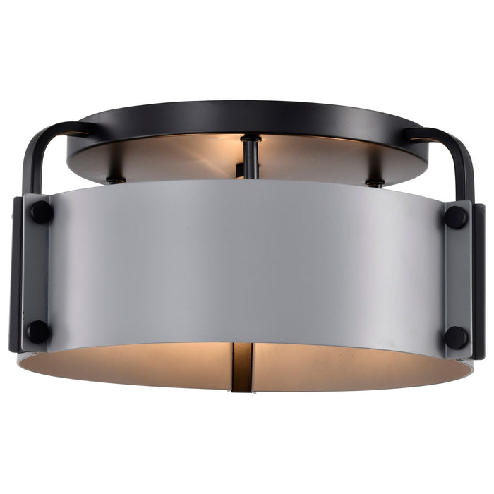 Nuvo Lighting 60-7850 Three Light Semi Flush Mount, Matte Gray