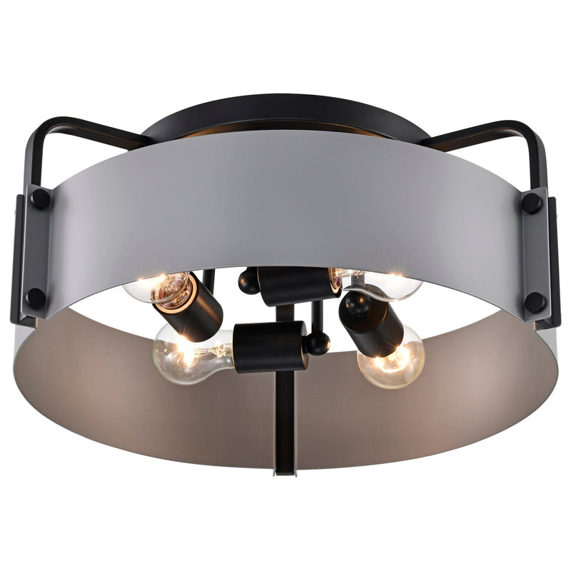 Nuvo Lighting 60-7851 Four Light Semi Flush Mount, Matte Gray