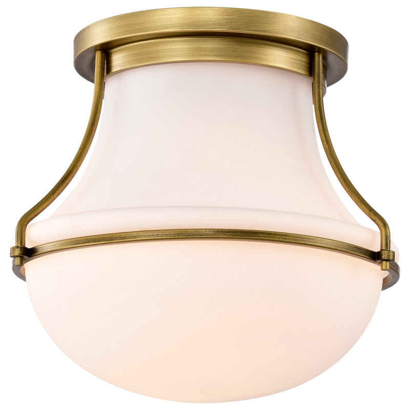 Nuvo Lighting 60-7861 One Light Flush Mount, Natural Brass