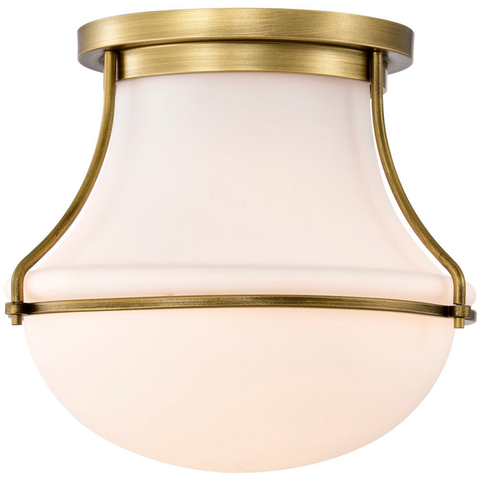 Nuvo Lighting 60-7861 One Light Flush Mount, Natural Brass