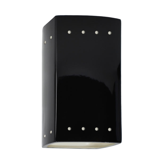 Justice Designs CER-5925W-BKMT LED Wall Sconce, Gloss Black with Matte White internal