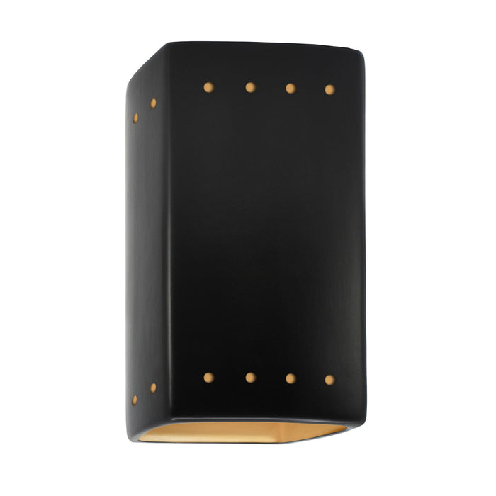 Justice Designs CER-5925W-CBGD LED Wall Sconce, Carbon Matte Black with Champagne Gold internal