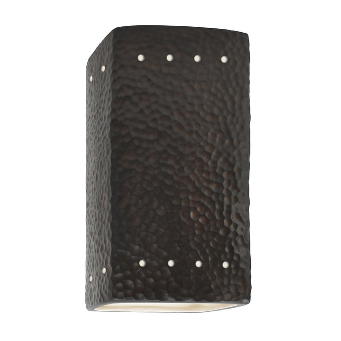 Justice Designs CER-5925W-HMIR LED Wall Sconce, Hammered Iron