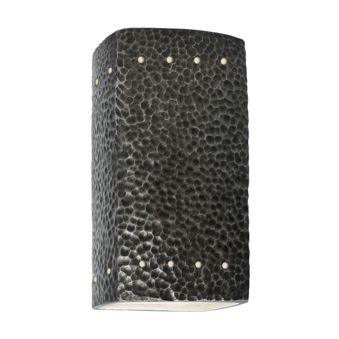 Justice Designs CER-5925W-HMPW LED Wall Sconce, Hammered Pewter