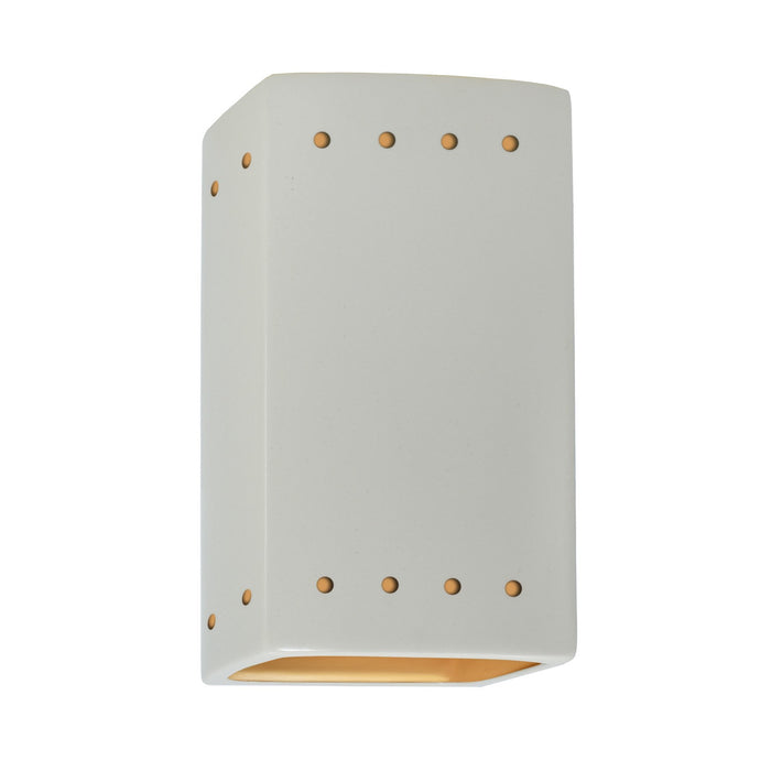 Justice Designs CER-5925W-MTGD LED Wall Sconce, Matte White with Champagne Gold internal