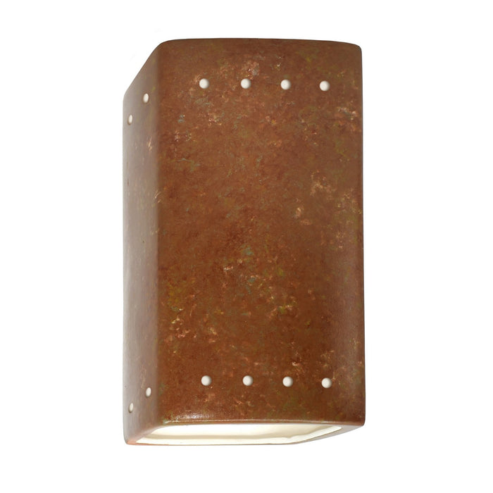 Justice Designs CER-5925W-PATR LED Wall Sconce, Rust Patina