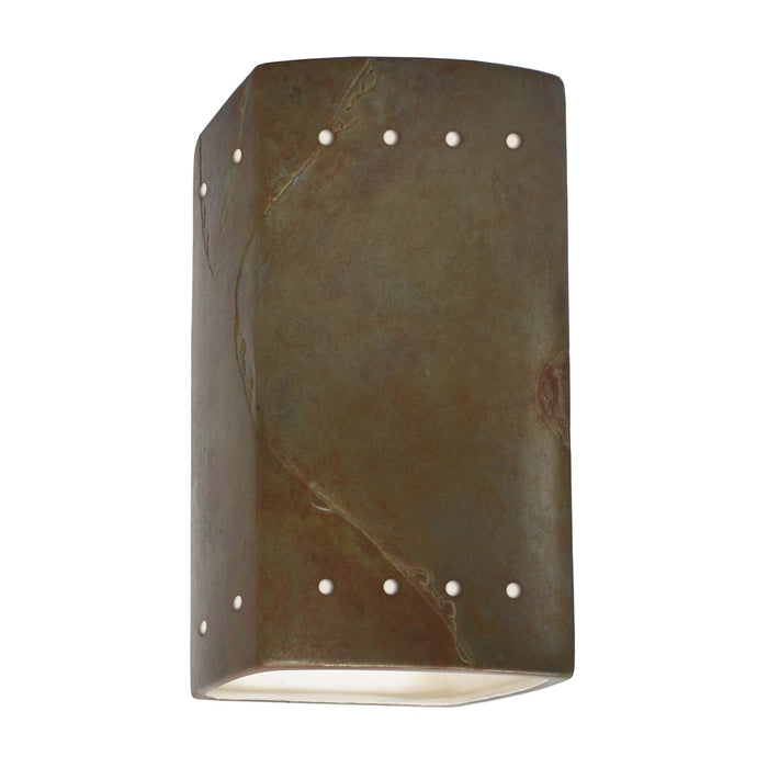Justice Designs CER-5925W-SLTR LED Wall Sconce, Tierra Red Slate