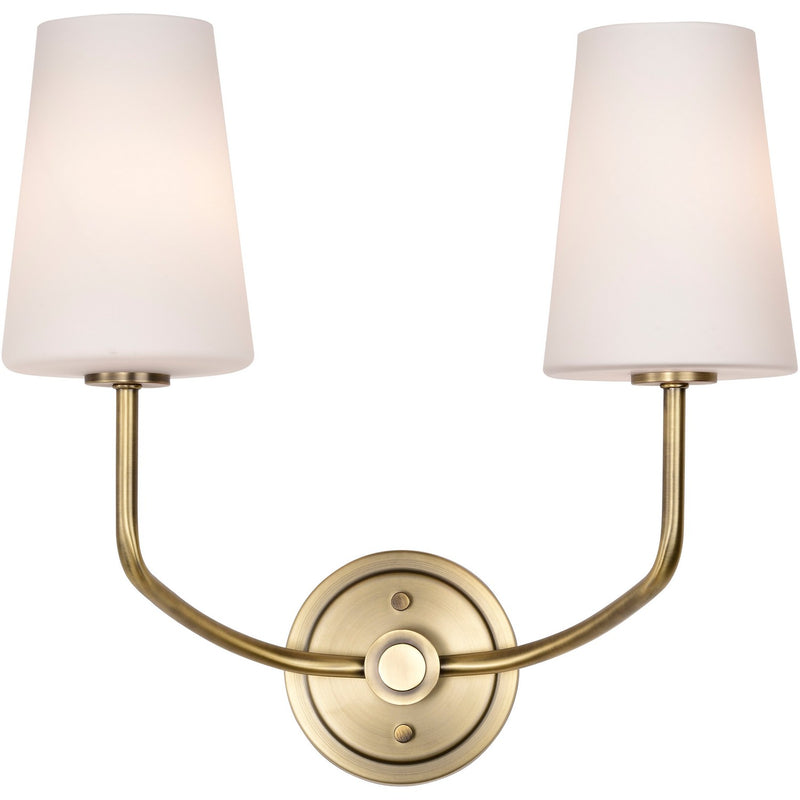 Nuvo Lighting 60-7882 Two Light Wall Sconce, Vintage Brass