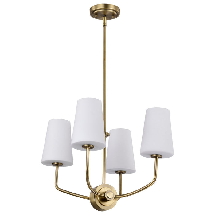 Nuvo Lighting 60-7884 Four Light Chandelier, Vintage Brass