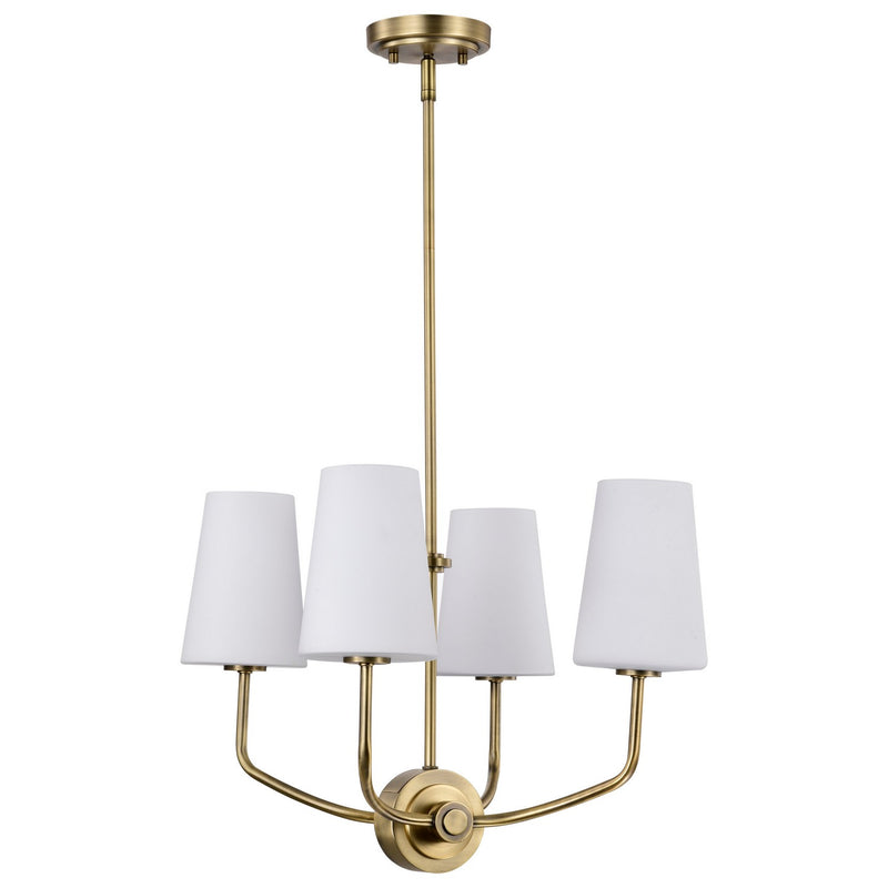 Nuvo Lighting 60-7884 Four Light Chandelier, Vintage Brass