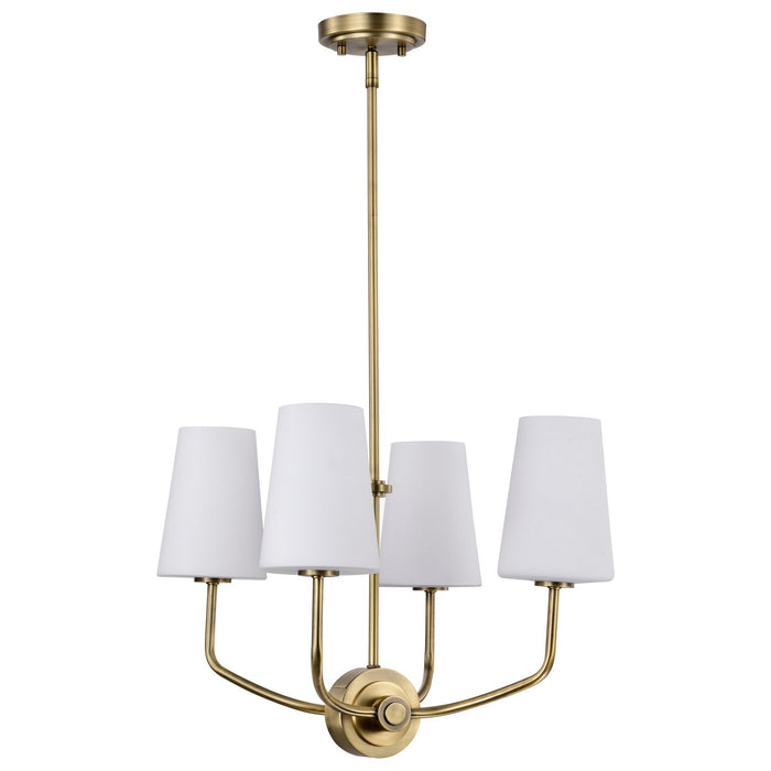 Nuvo Lighting 60-7884 Four Light Chandelier, Vintage Brass