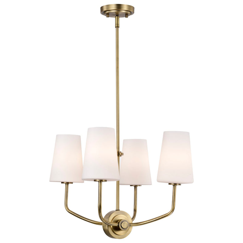 Nuvo Lighting 60-7884 Four Light Chandelier, Vintage Brass