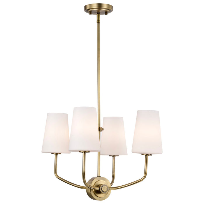 Nuvo Lighting 60-7884 Four Light Chandelier, Vintage Brass