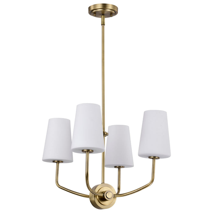 Nuvo Lighting 60-7884 Four Light Chandelier, Vintage Brass