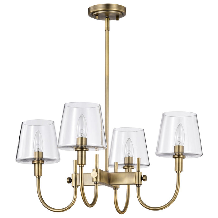 Nuvo Lighting 60-7885 Four Light Chandelier, Vintage Brass