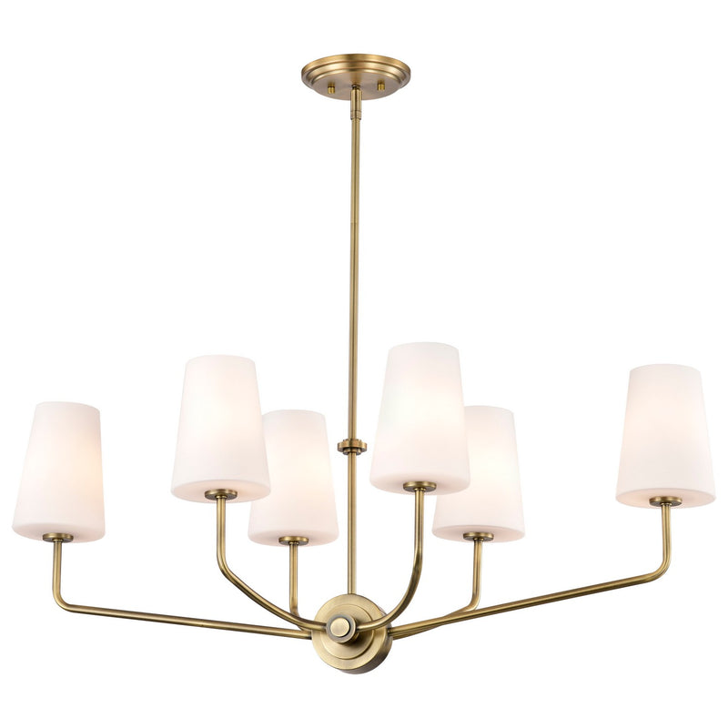 Nuvo Lighting 60-7886 Six Light Island Pendant, Vintage Brass