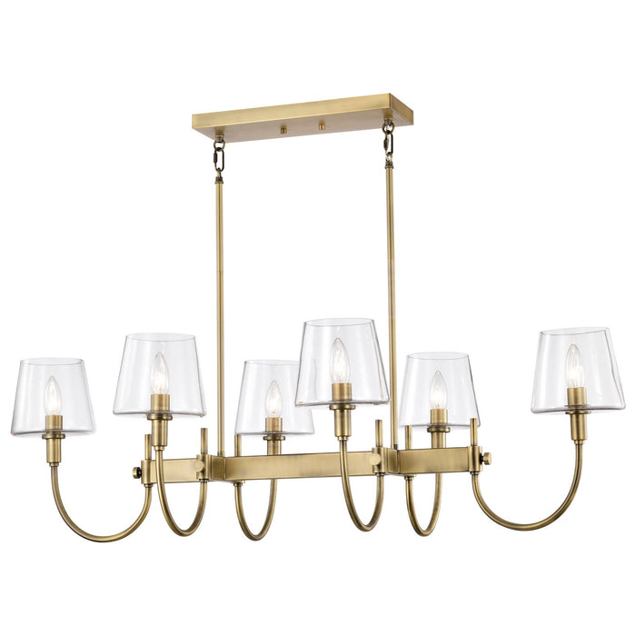 Nuvo Lighting 60-7887 Six Light Island Pendant, Vintage Brass