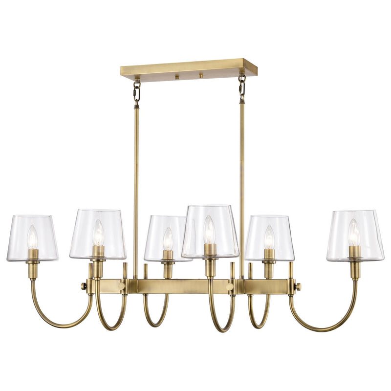 Nuvo Lighting 60-7887 Six Light Island Pendant, Vintage Brass