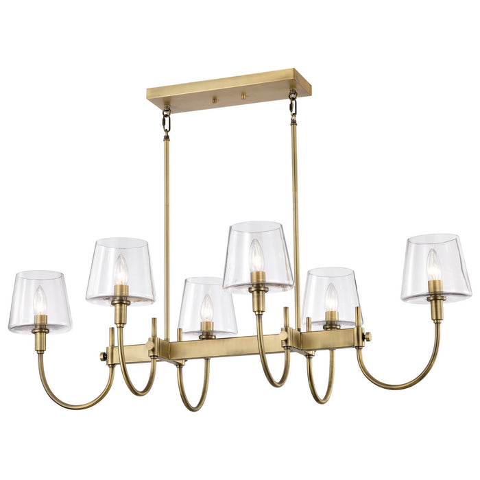 Nuvo Lighting 60-7887 Six Light Island Pendant, Vintage Brass