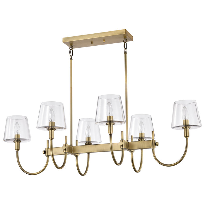 Nuvo Lighting 60-7887 Six Light Island Pendant, Vintage Brass