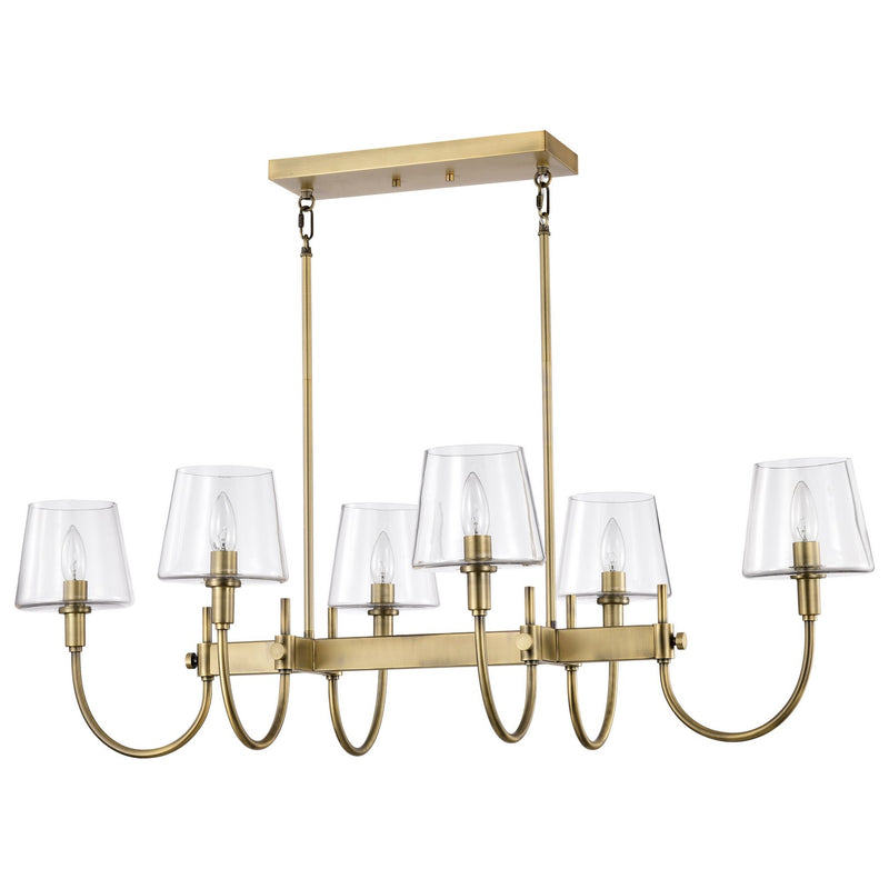 Nuvo Lighting 60-7887 Six Light Island Pendant, Vintage Brass