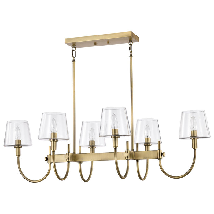 Nuvo Lighting 60-7887 Six Light Island Pendant, Vintage Brass