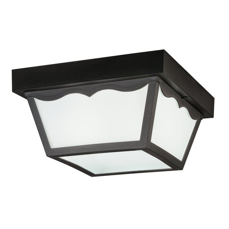 Kichler 9322BK Two Light Outdoor Ceiling Mount, Black