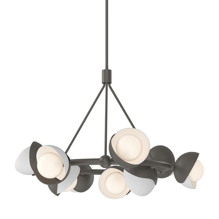 Hubbardton Forge 131068-SKT-MULT-07-02-GG0711 Nine Light Pendant, Dark Smoke