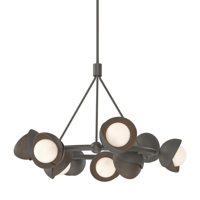 Hubbardton Forge 131068-SKT-MULT-07-05-GG0711 Nine Light Pendant, Dark Smoke