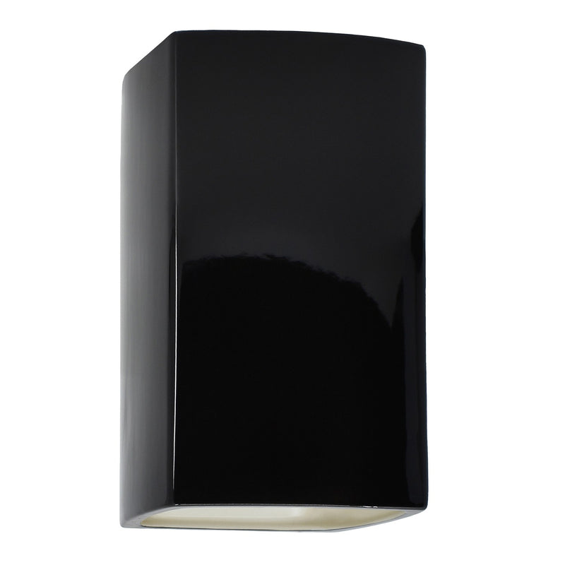 Justice Designs CER-5955W-BKMT LED Wall Sconce, Gloss Black with Matte White internal