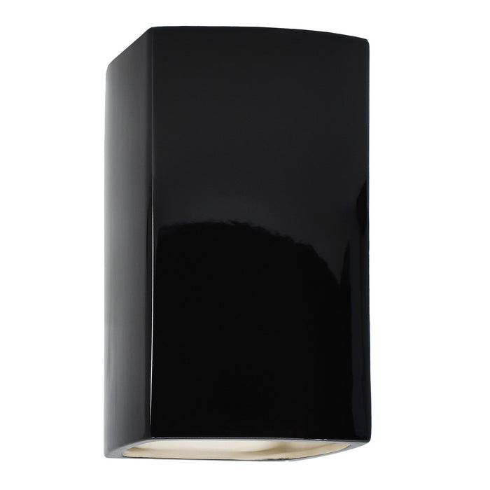 Justice Designs CER-5955W-BLK LED Wall Sconce, Gloss Black