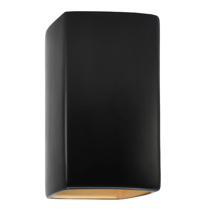 Justice Designs CER-5955W-CBGD LED Wall Sconce, Carbon Matte Black with Champagne Gold internal