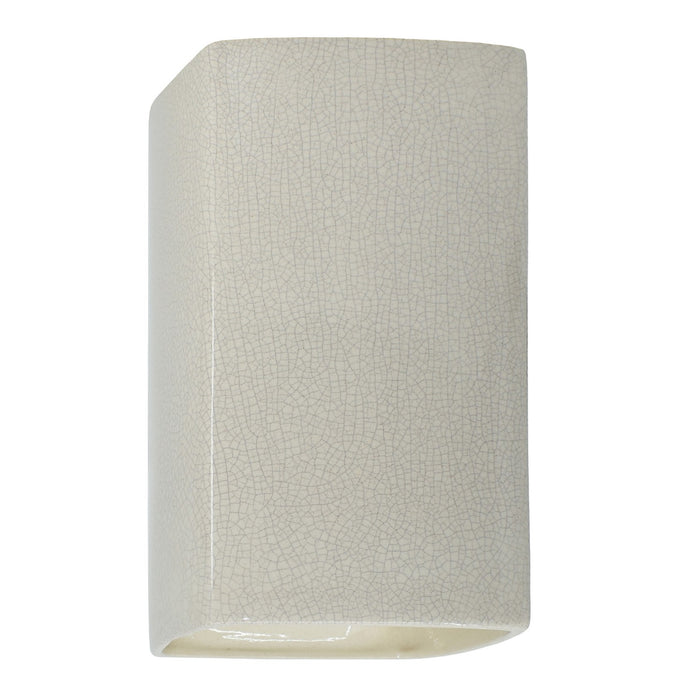 Justice Designs CER-5955W-CRK LED Wall Sconce, White Crackle