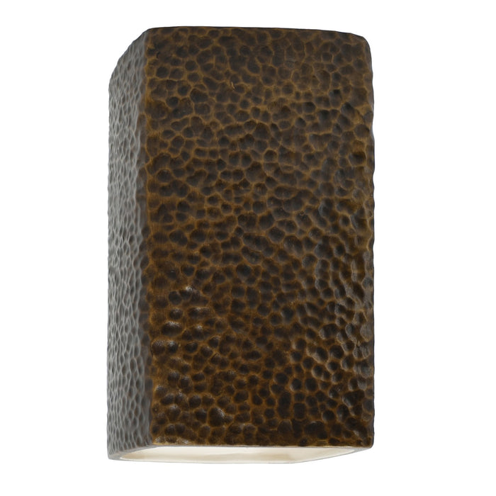 Justice Designs CER-5955W-HMBR LED Wall Sconce, Hammered Brass