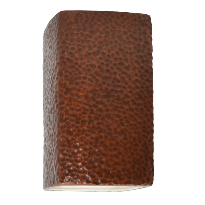 Justice Designs CER-5955W-HMCP LED Wall Sconce, Hammered Copper