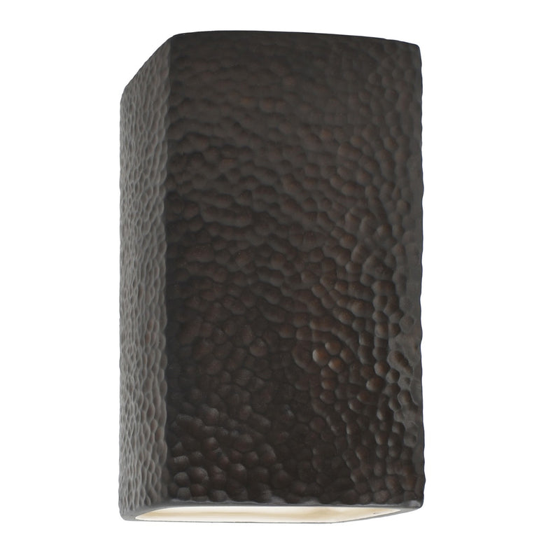 Justice Designs CER-5955W-HMIR LED Wall Sconce, Hammered Iron