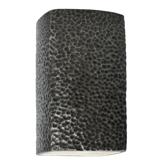 Justice Designs CER-5955W-HMPW LED Wall Sconce, Hammered Pewter