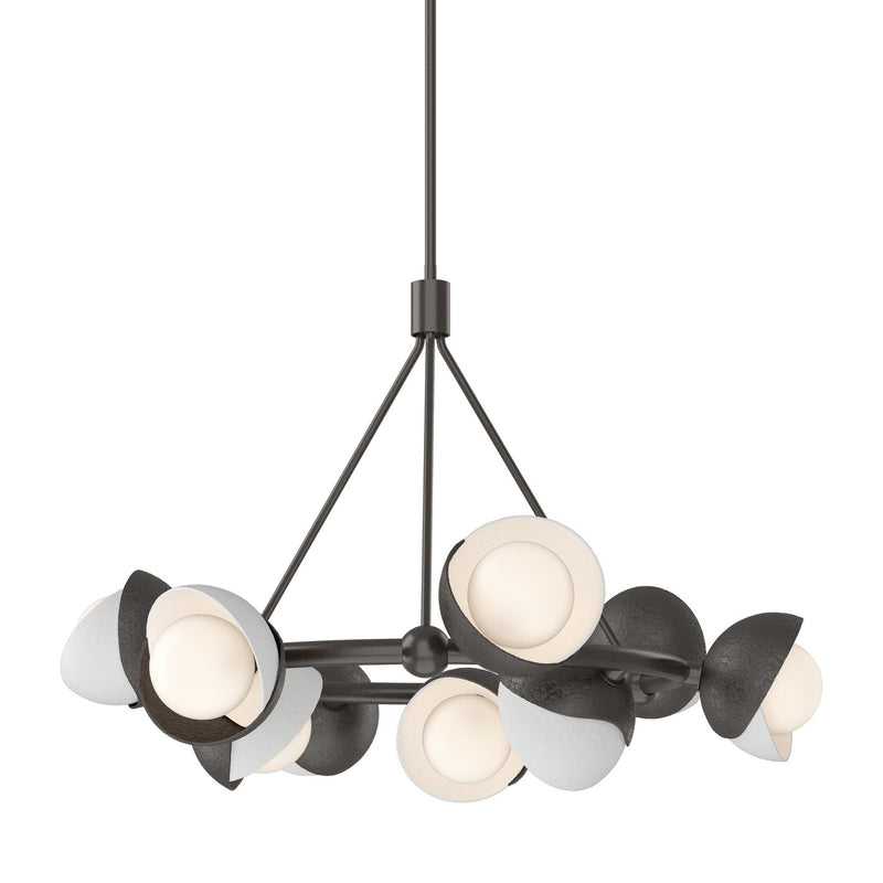 Hubbardton Forge 131068-SKT-MULT-14-14-GG0711 Nine Light Pendant, Oil Rubbed Bronze