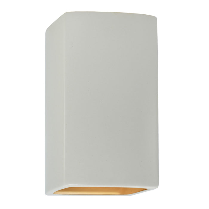 Justice Designs CER-5955W-MTGD LED Wall Sconce, Matte White with Champagne Gold internal