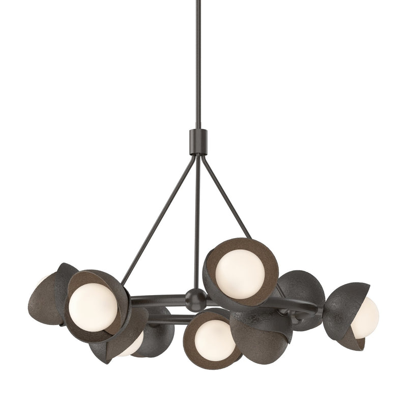 Hubbardton Forge 131068-SKT-MULT-14-05-GG0711 Nine Light Pendant, Oil Rubbed Bronze