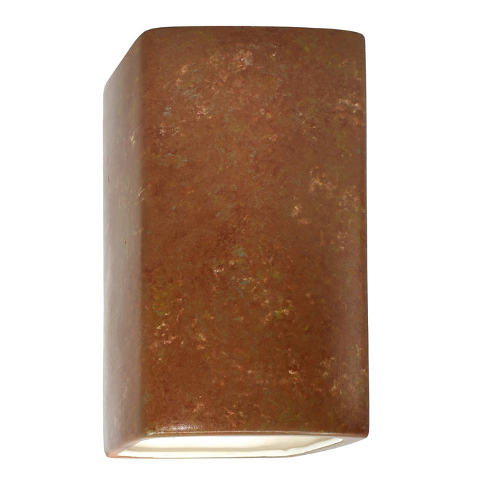 Justice Designs CER-5955W-PATR LED Wall Sconce, Rust Patina