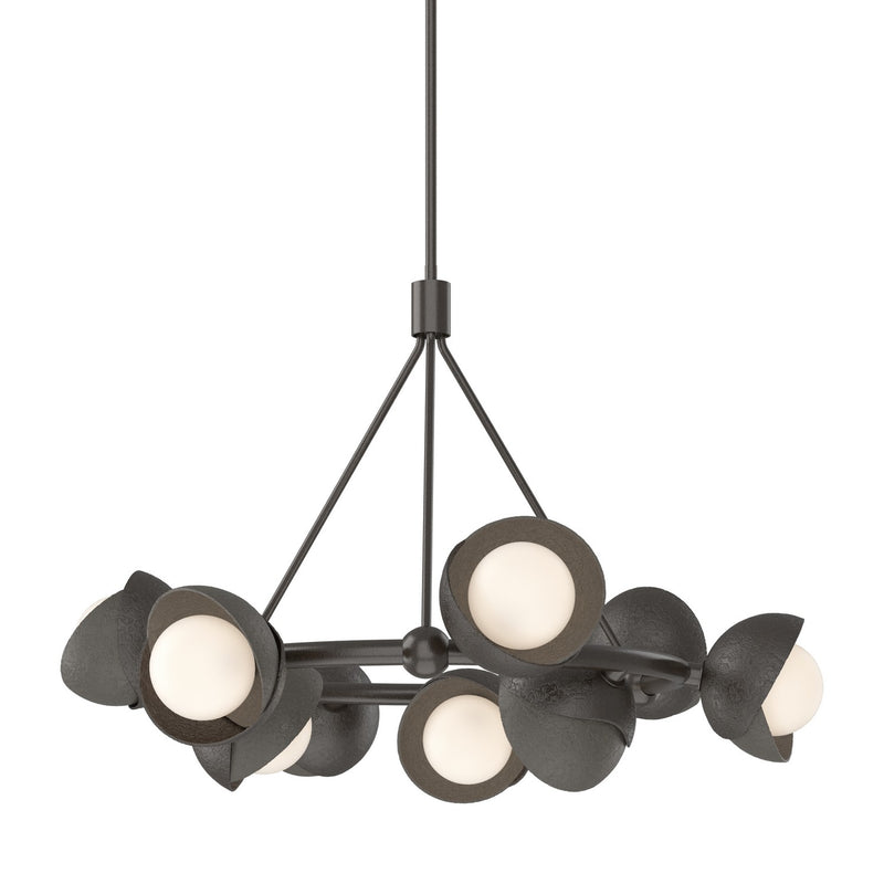 Hubbardton Forge 131068-SKT-MULT-14-07-GG0711 Nine Light Pendant, Oil Rubbed Bronze