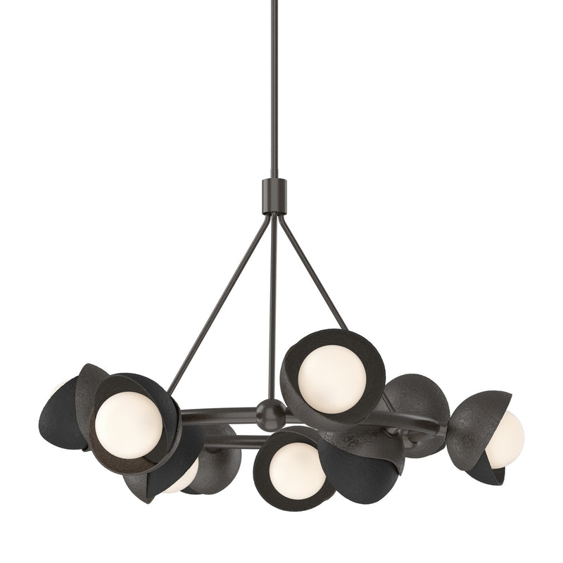 Hubbardton Forge 131068-SKT-MULT-14-10-GG0711 Nine Light Pendant, Oil Rubbed Bronze