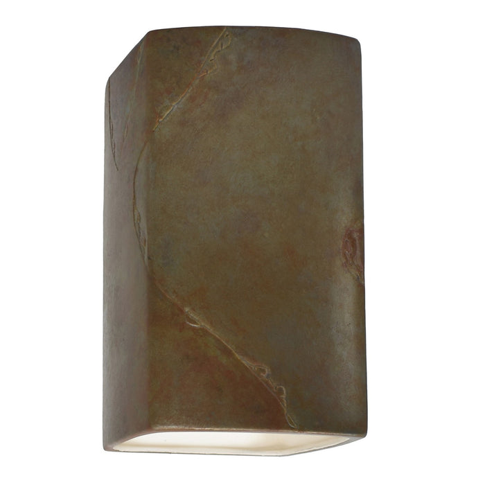 Justice Designs CER-5955W-SLTR LED Wall Sconce, Tierra Red Slate