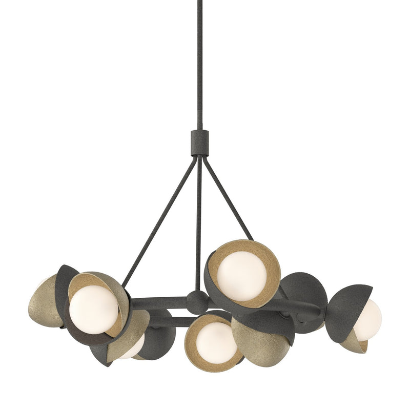 Hubbardton Forge 131068-SKT-MULT-20-84-GG0711 Nine Light Pendant, Natural Iron