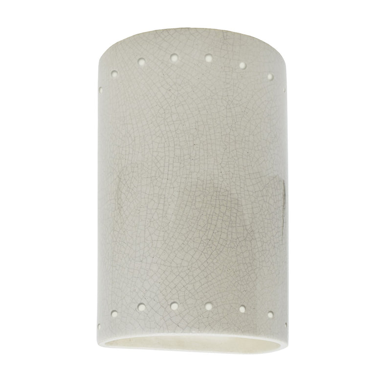 Justice Designs CER-5990-CRK Wall Sconce, White Crackle