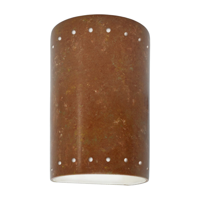 Justice Designs CER-5990W-PATR-LED1-1000 LED Wall Sconce, Rust Patina